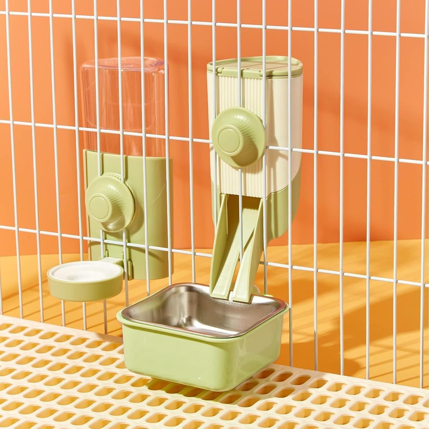 Rabbit Water Bottle, 600ml/21oz Hanging Water Dispenser Feeder Cage Crate Hutch Bunny Puppy Cat Chinchilla Ferret Guinea Pigs Squirrel Hedgehog (Green) - Image 8