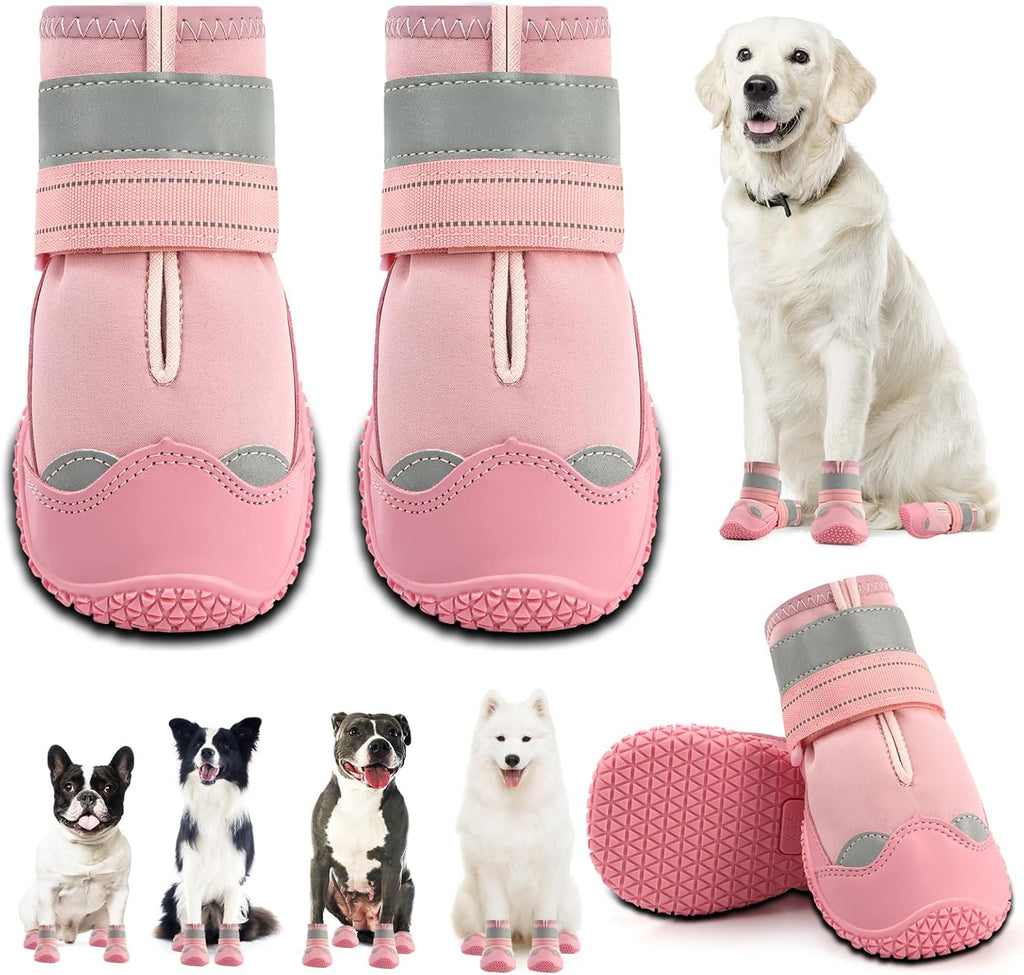 Dog Boots for Large Dogs, Medium Dog Boots & Paw Protectors for Hardwood Floors, Outdoor Dog Booties for Hot Pavement Winter Snow Hiking, Dog Shoes with Reflective Strips - Image 15