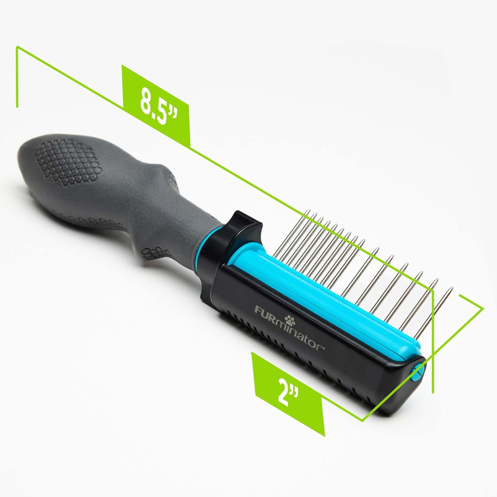 FURminator 2-in-1 Doodle Grooming Tool for Dogs, 1 Count, Dematting Tool with Comb for Mats, Tangles & Maintenance on Curly, Long, Silky & Wiry Coats - Image 12