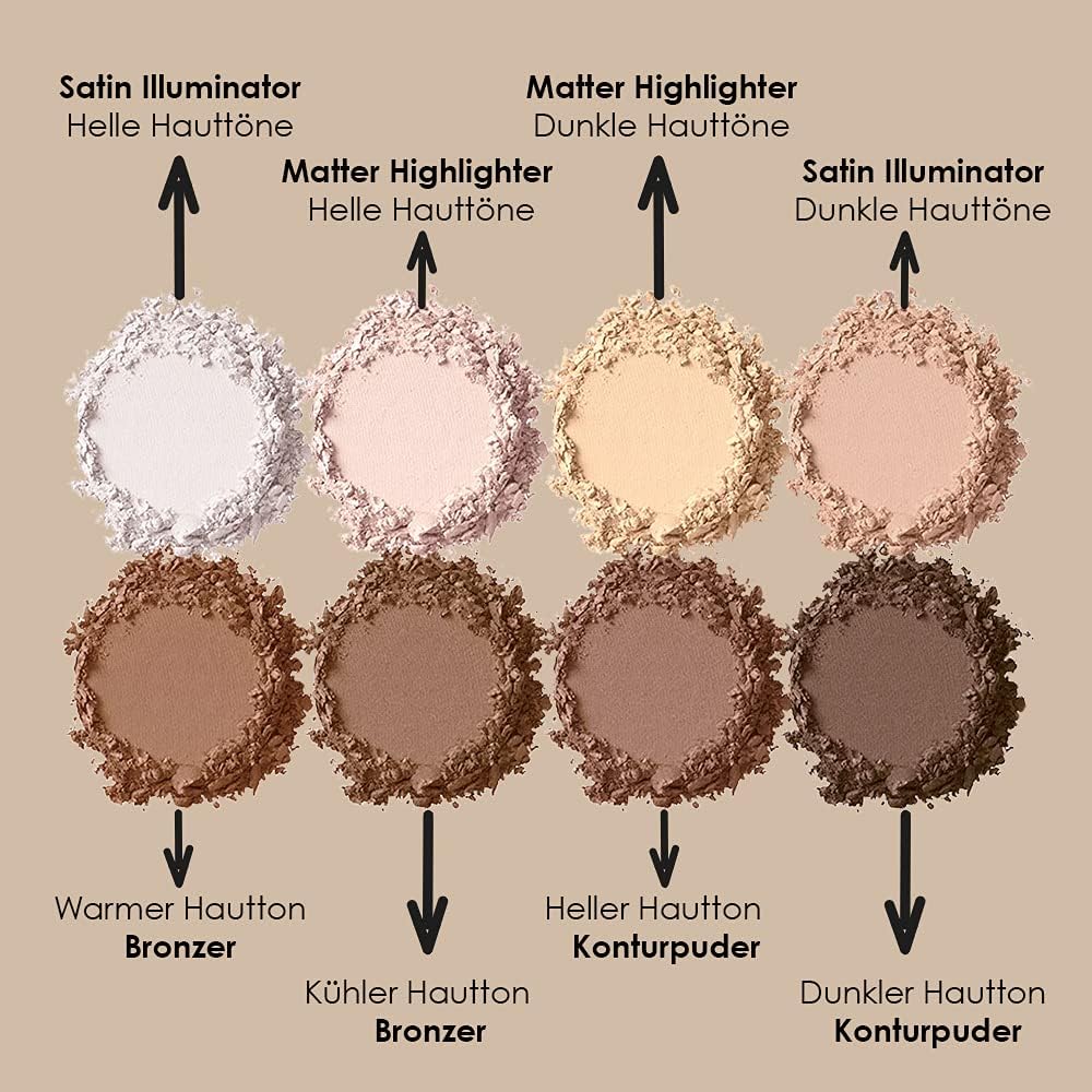 Authentic USA imported matte face sculpting makeup kit layout