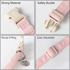 Durable metal D-ring on Dogwong cotton fabric collar