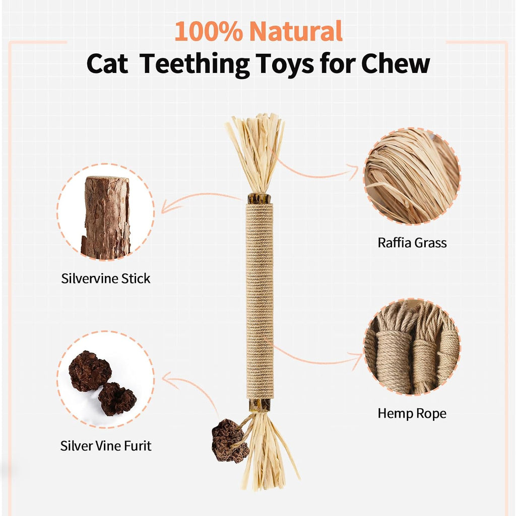 Natural silvervine sticks wrapped in sisal rope for cats