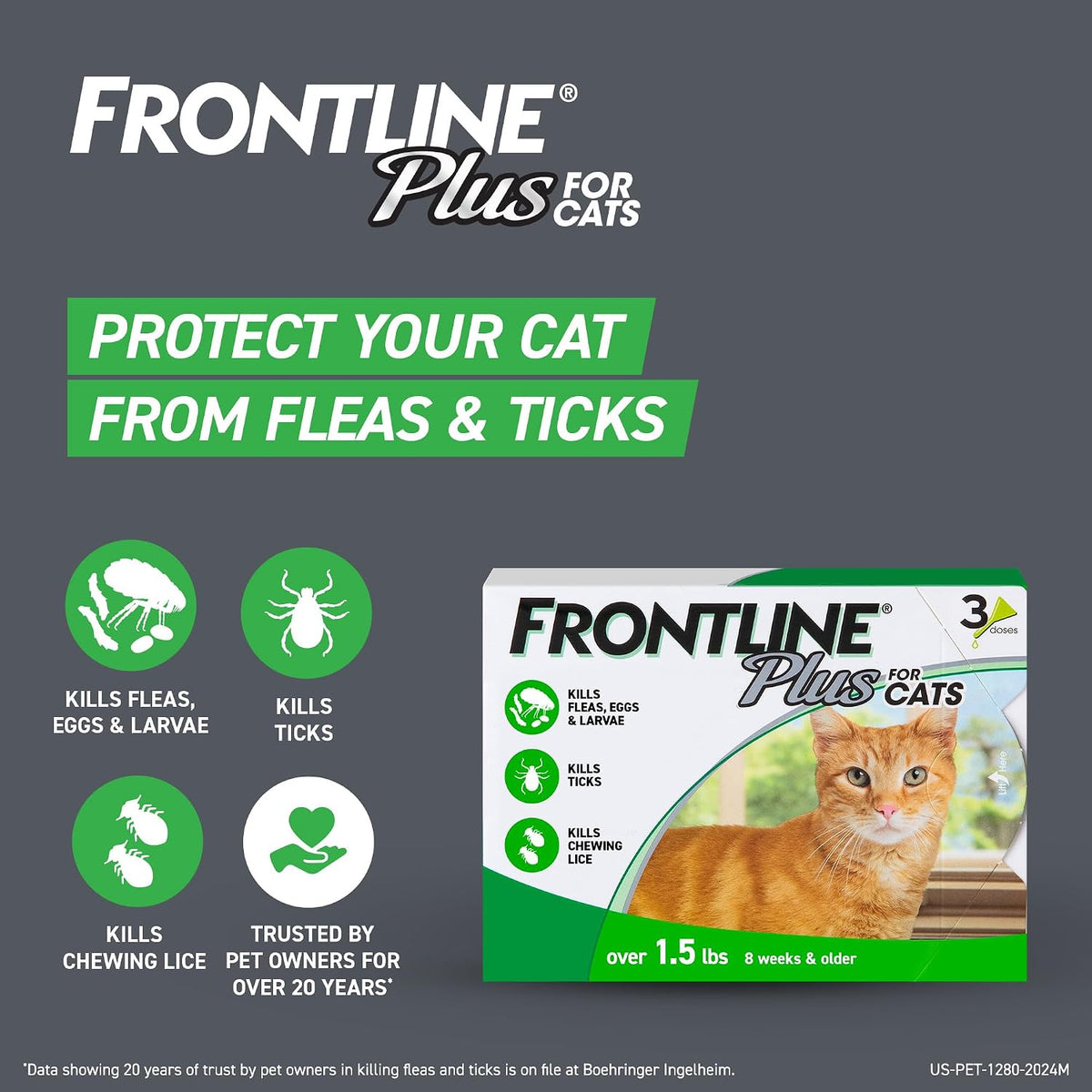 Authentic USA imported Frontline Gold topical pipettes for feline pest protection