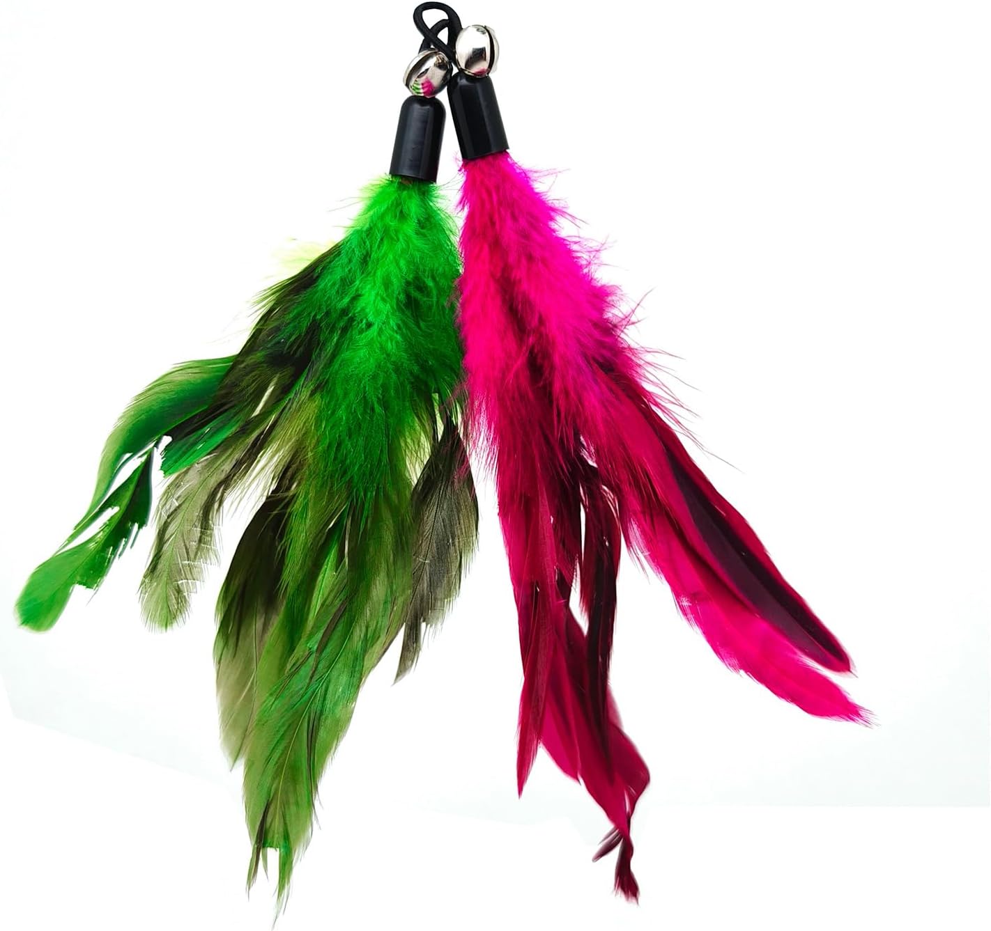 Detail view of the secure universal attachment loop on top of the cat feather refill.
