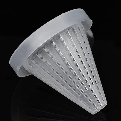 Weaverbird clear acrylic red worm feeding cone mounted on aquarium glass