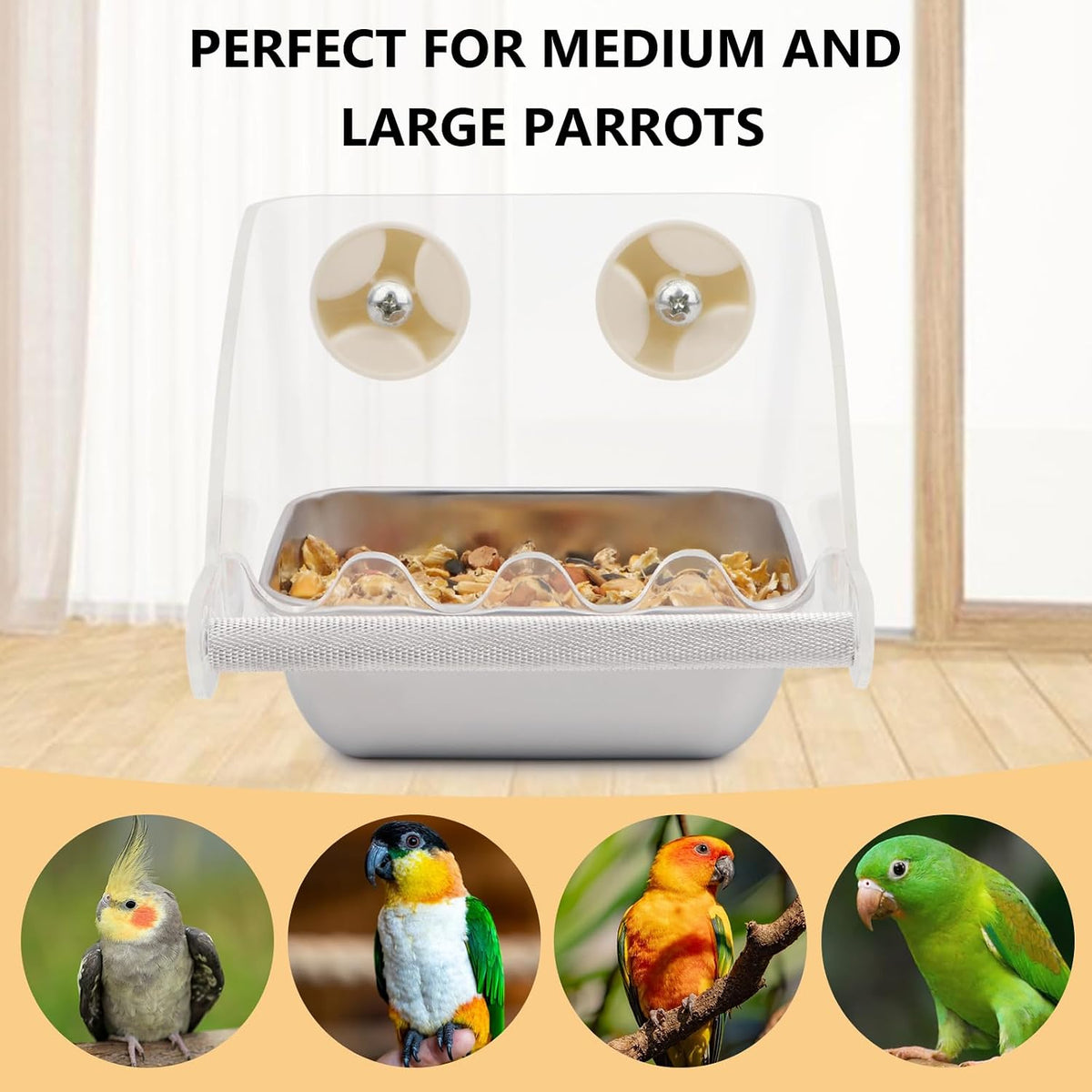 Hypeety transparent bird feeder open top design for seed refilling