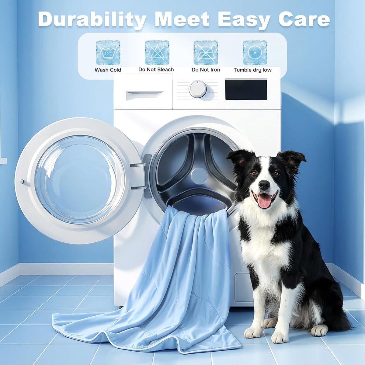 Zomisia premium nylon cold pet blanket folded neatly