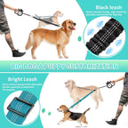 Reflective safety stitching detail on the AKEISHE 2 in 1 dual leash for night walking security