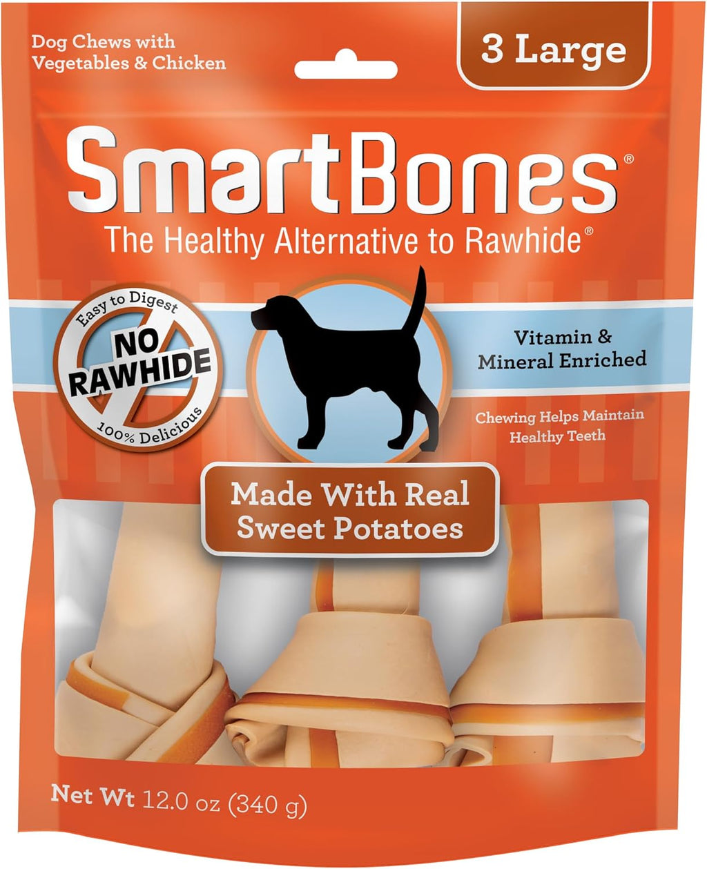 SmartBones Dog Chews, Treat Your Dog to Rawhide-Free Dog Bones, Made With Real Meat and Vegetables, 3 Large - Image 12