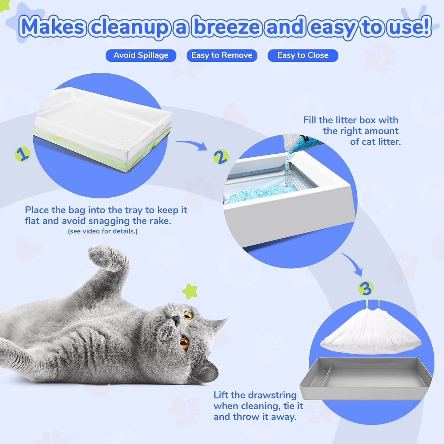 Tear-resistant cat litter liner being pulled out of sliding drawer