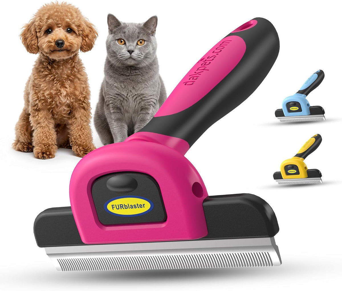 DakPets Deshedding Tool | Stainless Steel Grooming Brush for Shedding Fur Removal - Cats and Dogs - Image 9