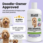We Love Doodles professional doodle grooming shampoo close up view