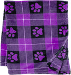 Pet Dog Cat Blanket Ultra Soft Cozy Fleece Paw Print Design Machine Washable Durable for Crates Beds Sofas Travel (Purple Paw Symphony, Large) - Image 15