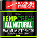 Arvesa Natural Hemp Cream Maximum Strength Gel 4 Ounce front view jar for targeted topical relief
