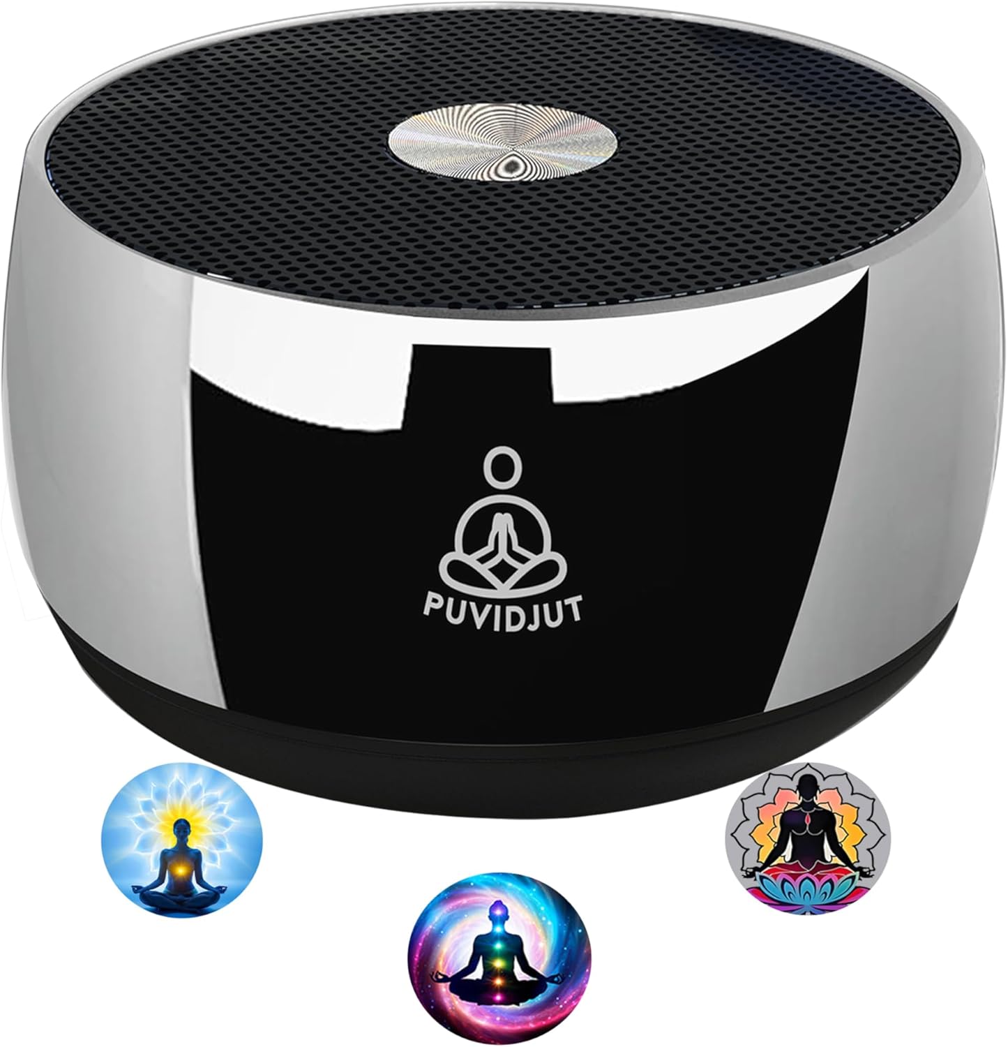 PUVIDJUT meditation sound frequency machine front view showing compact electronic design for mindfulness.