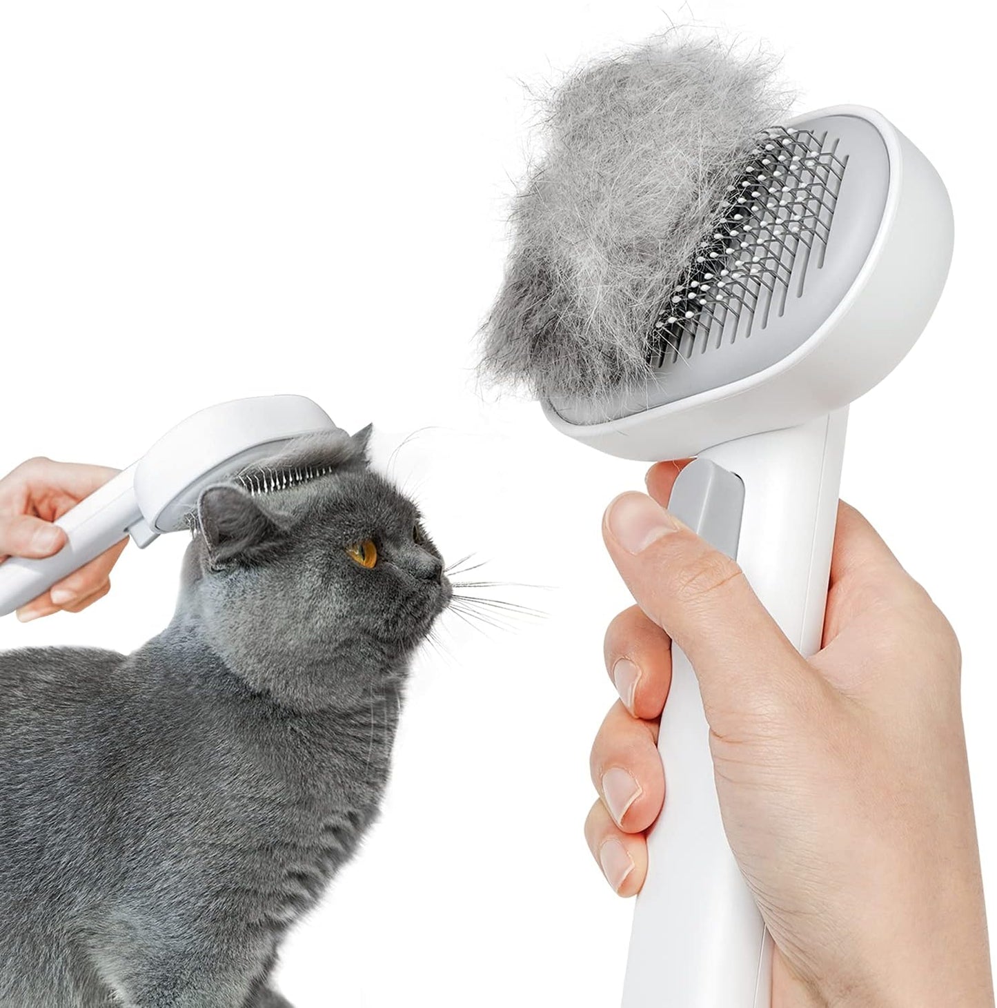 Aumuca self cleaning slicker brush front view
