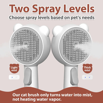 Poiiopy pet brush showing water spray mist function