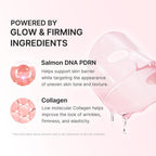 Medicube PDRN Jelly Mask applied on face showing glowing finish