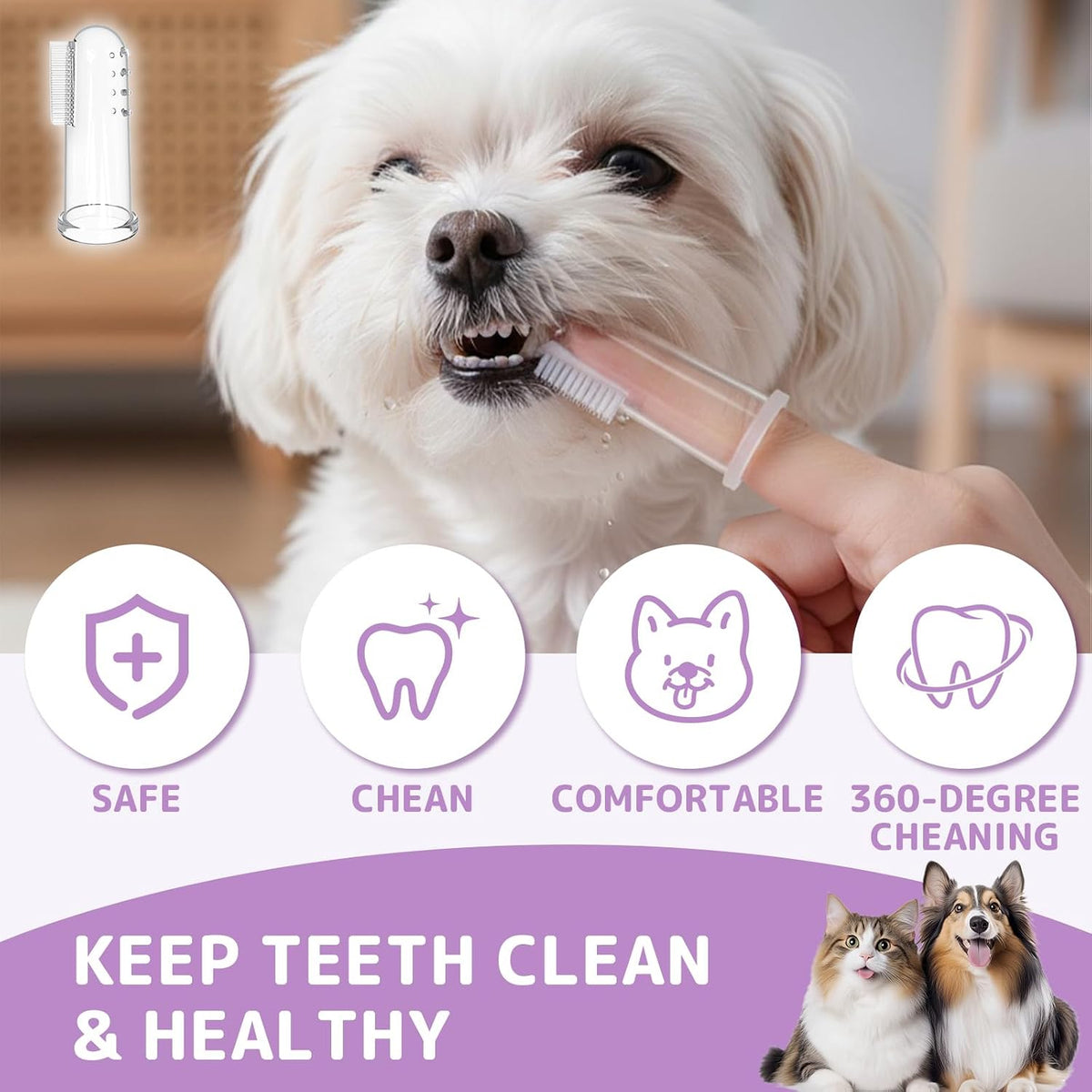 Ergonomic 360 degree rotating handle on pet brush