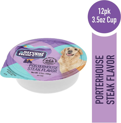 Strongheart 3.5 Ounce single serve wet dog food cup packaging details