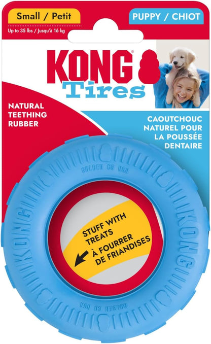 KONG Puppy Tires - Dog Chew Toy for Puppies - Stuffable Dog Toy for Treats & Snacks - Natural Rubber Chew Toy for Teething Puppy - for Small Puppies - Randomly Provided Color - Image 10
