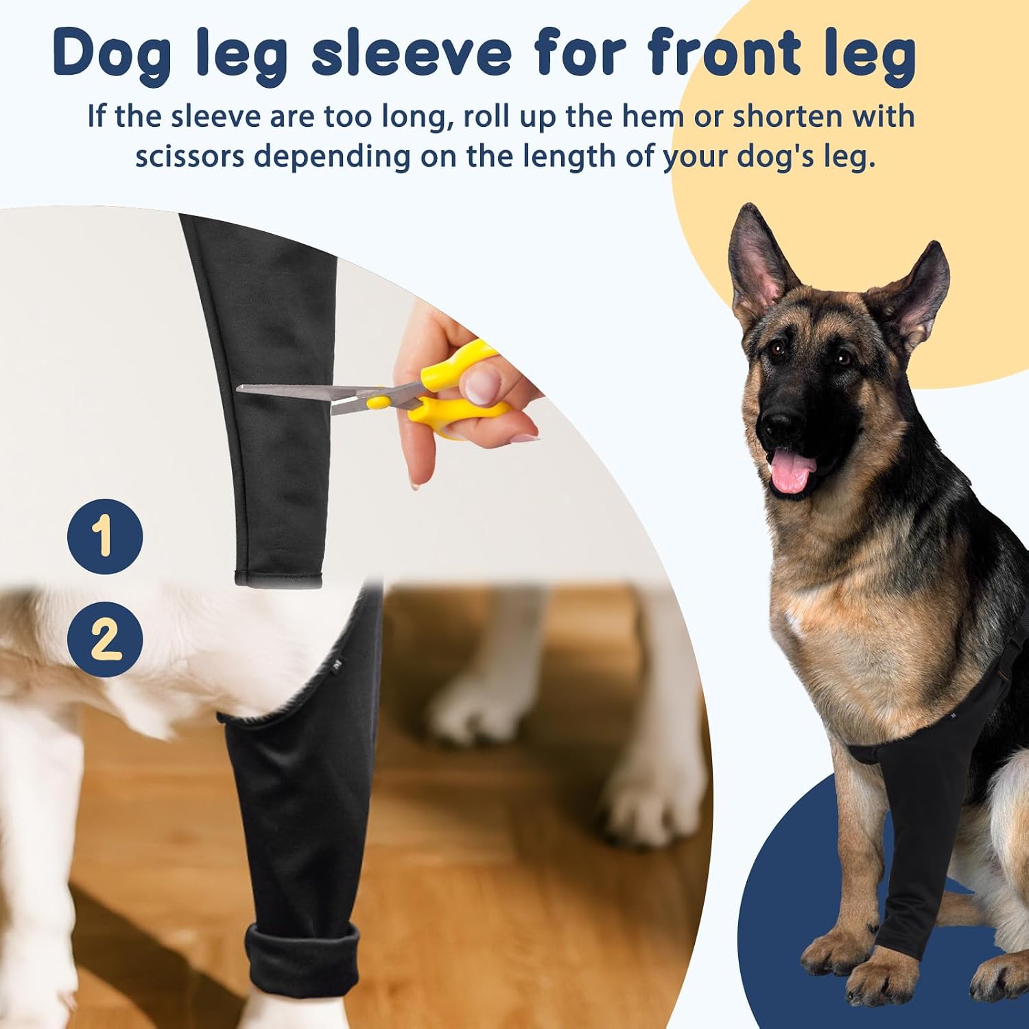 Barkless symmetrical dog surgery recovery sleeve left right leg fit