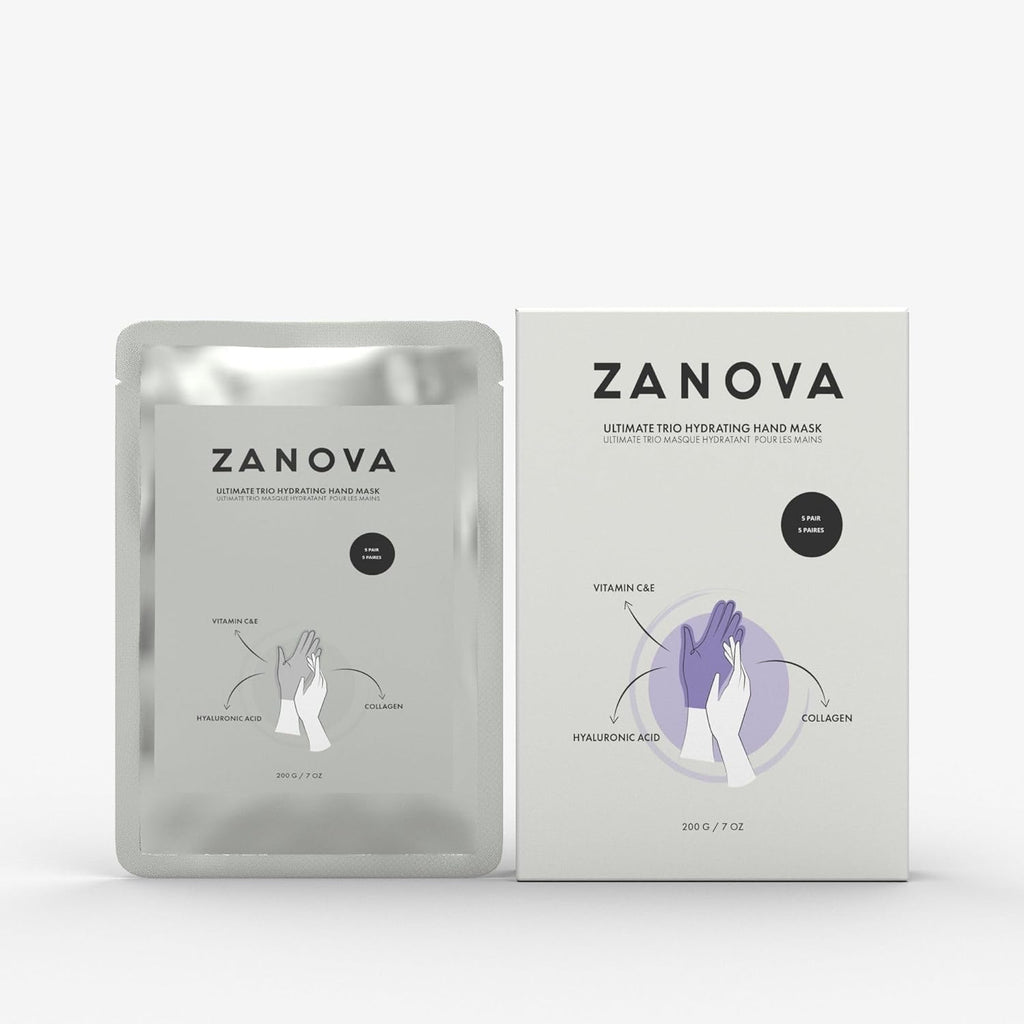 Zanova Collagen Hydrating Hand Mask box front view for dry skin repair