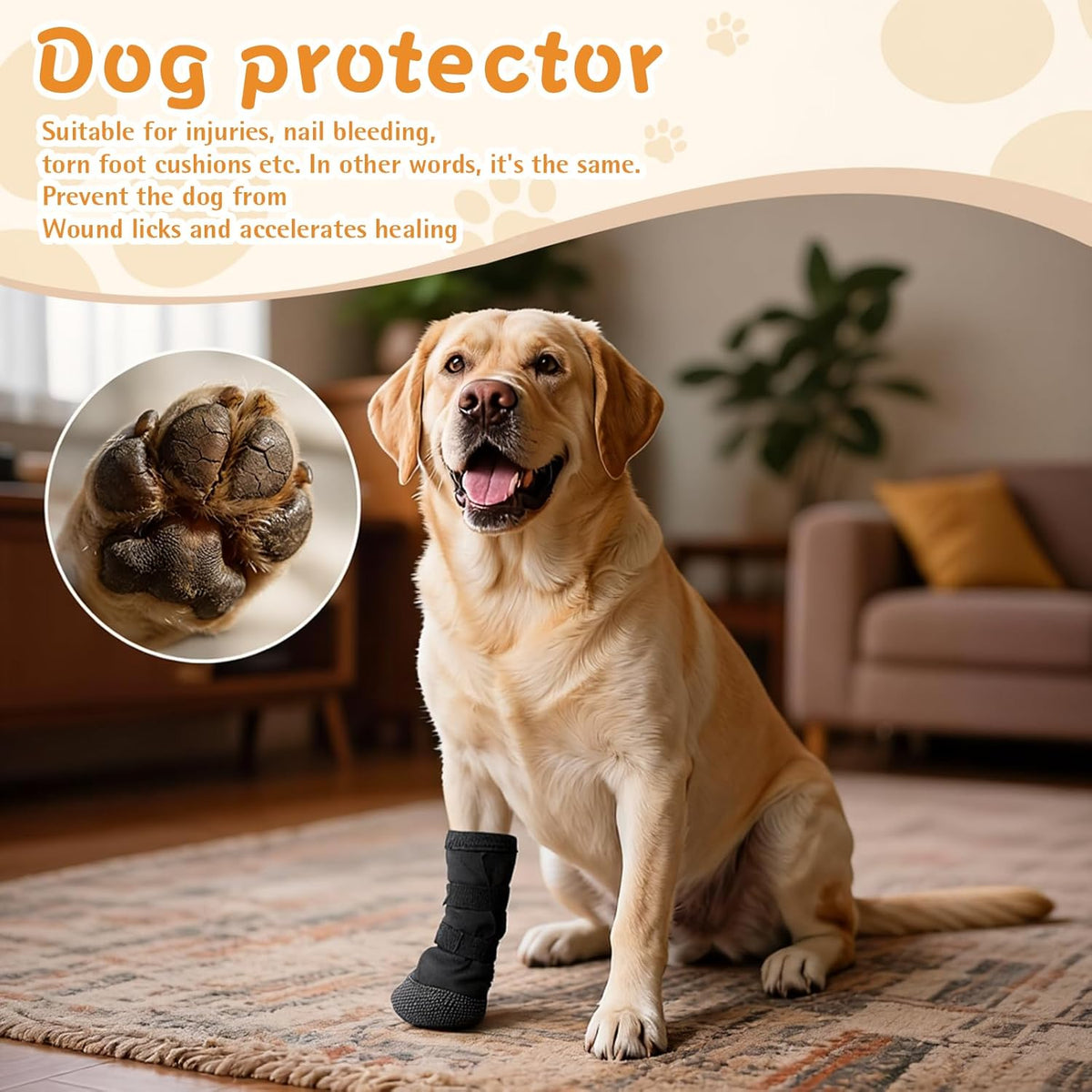 Shudyear dog boot with adjustable adhesive strap open