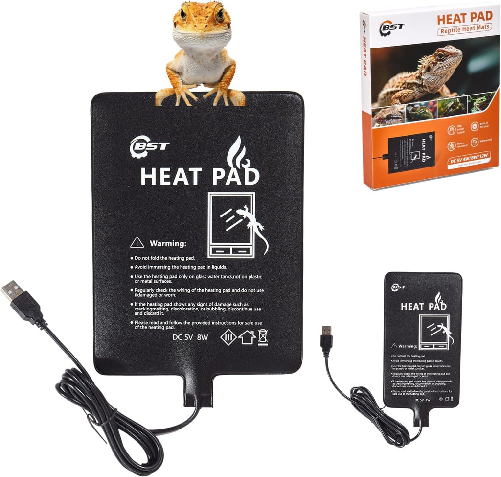 Besto reptile heat pad two pack front view showcasing both sizes for terrarium heating.