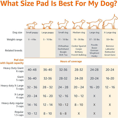 Amazon Basics 22x22 inch regular pet pads showing plastic border
