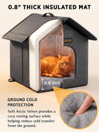 Outdoor Cat House for Feral Cats,Weatherproof & Insulated - Image 4