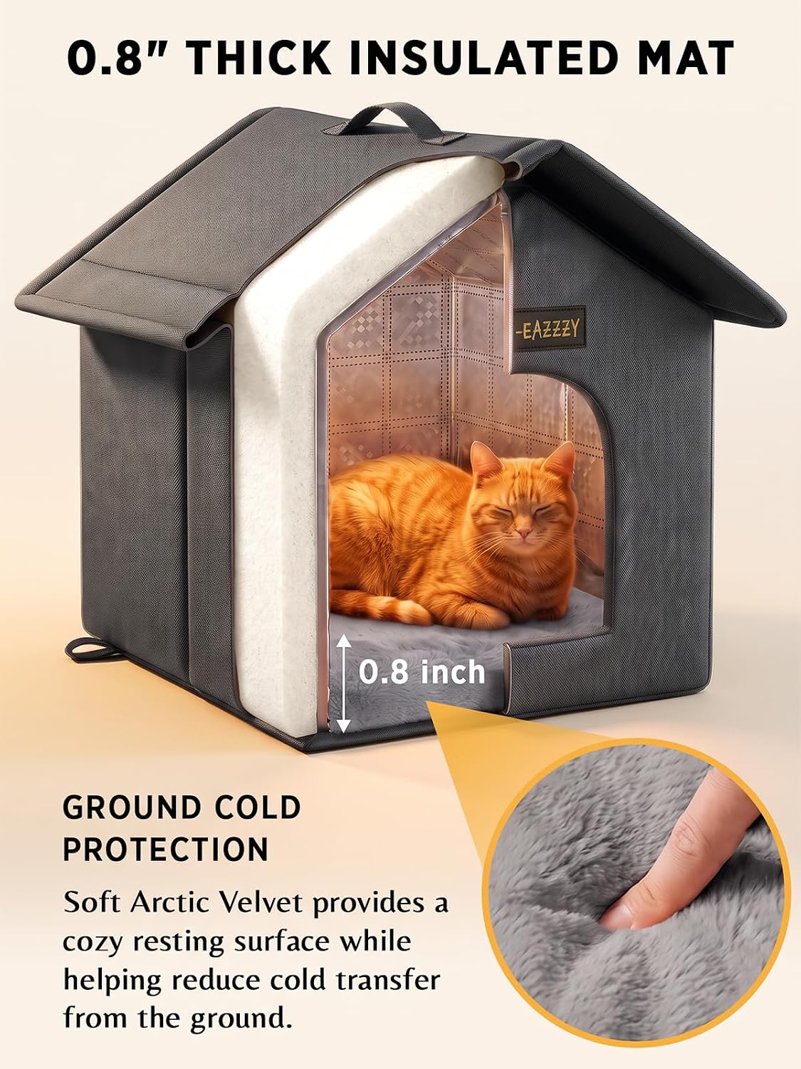 Outdoor Cat House for Feral Cats,Weatherproof & Insulated - Image 4