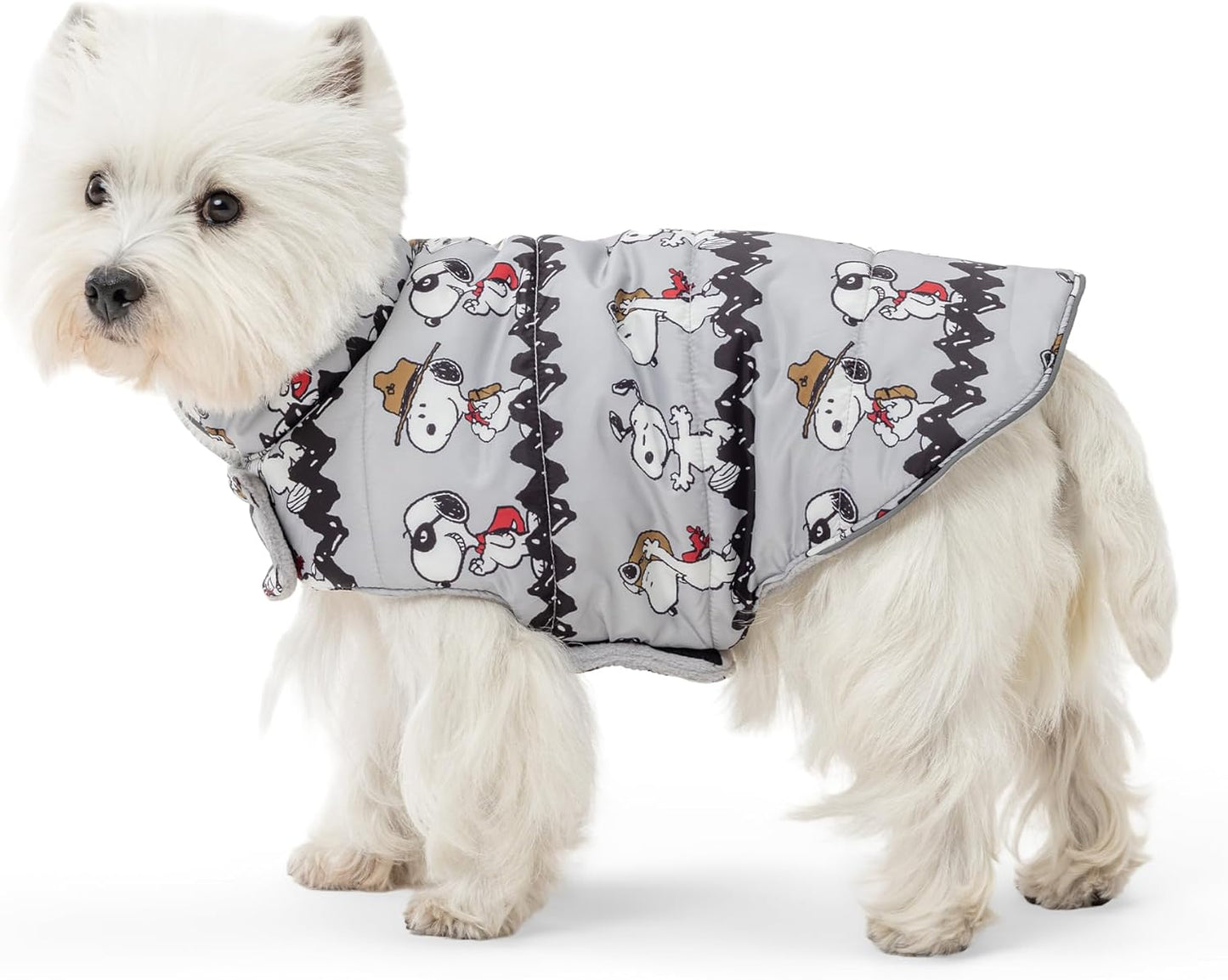 Berkshire Peanuts(R) Microfleece Dog Coat, Warm Fleece Dog Jacket with Waterproof Shell, Hook & Loop Design for Small, Medium, or Large Dogs (Small, Medium Happy Day Snoopy Walk Dark Sage) - Image 10