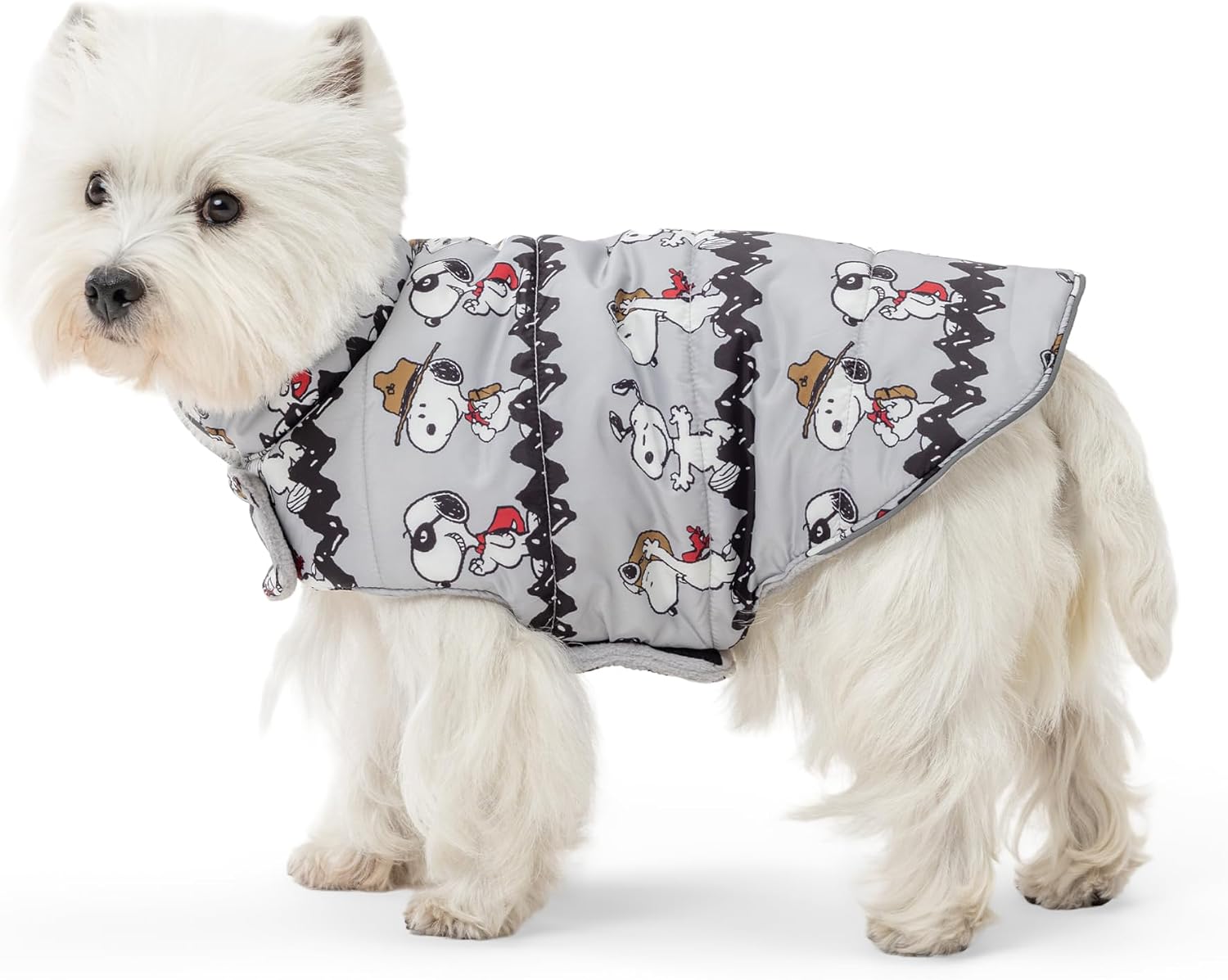 Berkshire Peanuts(R) Microfleece Dog Coat, Warm Fleece Dog Jacket with Waterproof Shell, Hook & Loop Design for Small, Medium, or Large Dogs (Small, Medium Happy Day Snoopy Walk Dark Sage) - Image 10