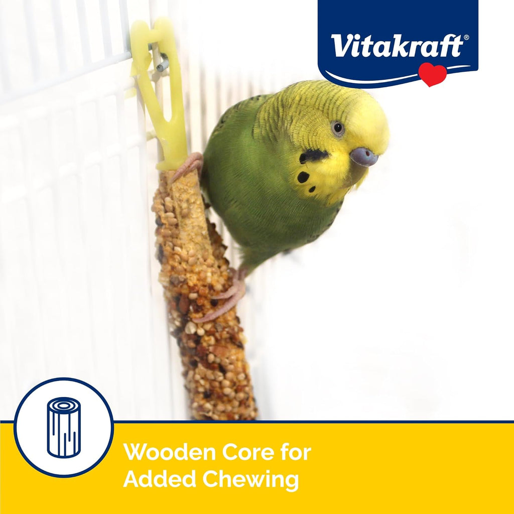 Four packs of Vitakraft parakeet treats totaling 12 sticks