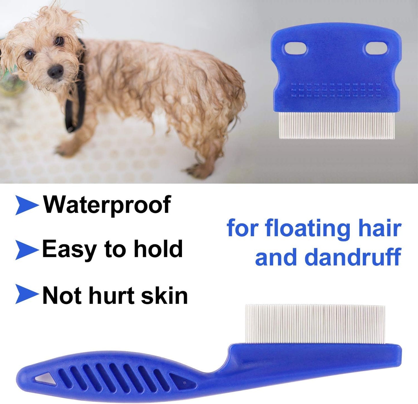 Close up of fine-toothed pet lice and flea removal comb