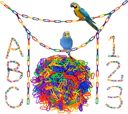 200Pcs Rainbow C-Clips Plastic Chain Links for Birds & Small Pets | Non-Toxic Safe & Durable. Chew-Resistant For Indoor/Outdoor. C-Clip Snaps Together Easily. Plastic Chain Toy For Small Pets - Image 12
