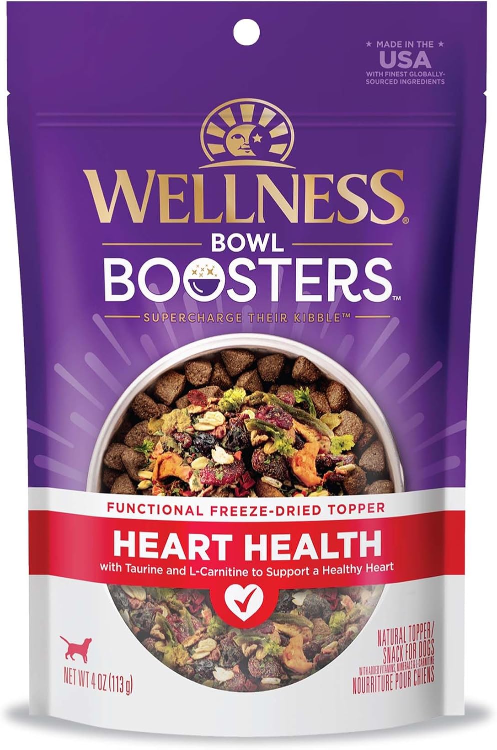 Wellness Bowl Boosters Digestive Health Dog Food Topper with Freeze Dried Pieces for Small, Medium, and Large Breeds, Sensitive Stomach, Grain Free, Natural, Chicken Recipe, 4 oz Bag - Image 12