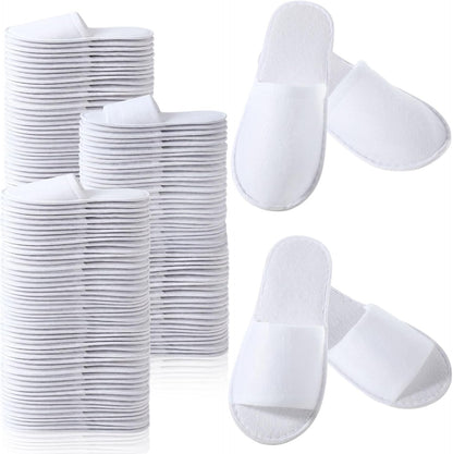 Coume 48 pairs disposable guest slippers bulk white pack