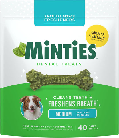 Minties Dental Chews for Dogs, 60 Count, Vet-Recommended Mint-Flavored Dental Dog Treats for Medium Dogs, Bones Clean Teeth, Fight Bad Breath, and Removes Plaque and Tartar - Image 13