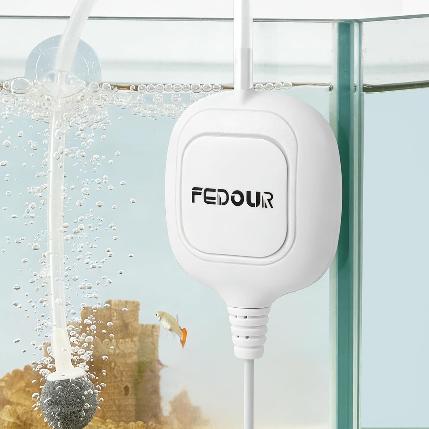 Fedour Mini Whisper Aquarium Air Pump front view