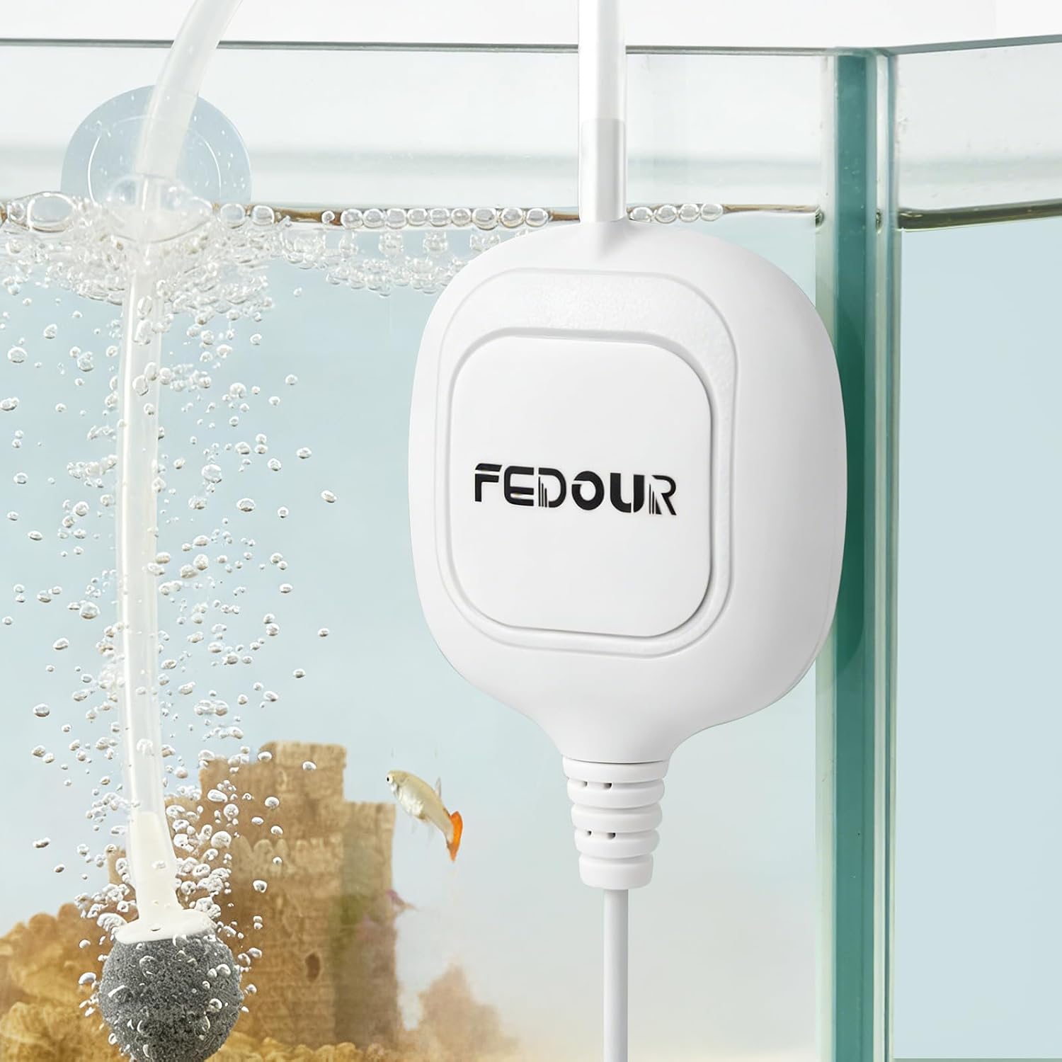 Fedour Mini Whisper Aquarium Air Pump front view