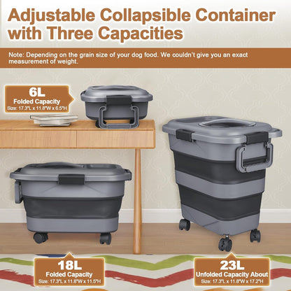 Tiovery airtight collapsible bin with lid closed