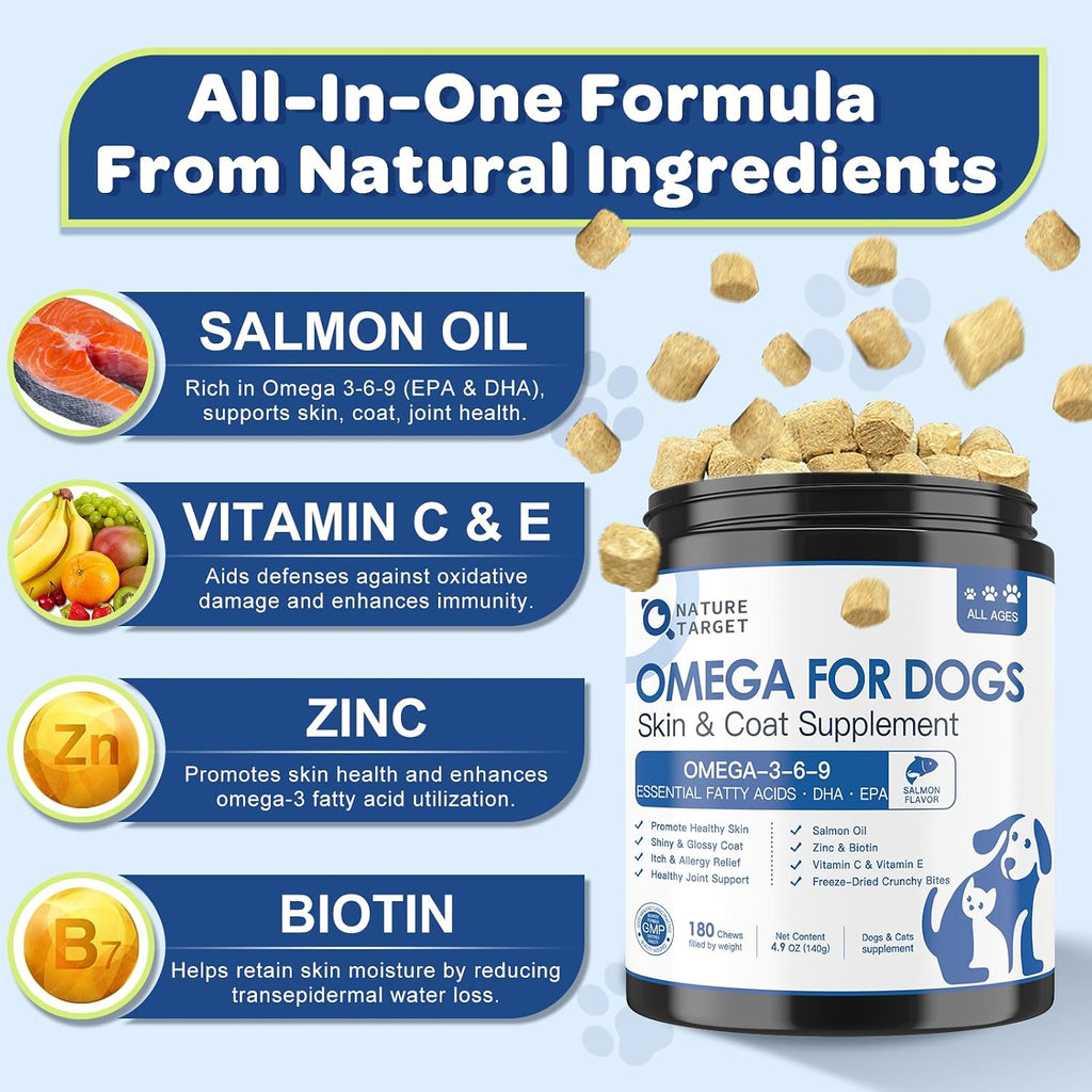 Salmon oil pet supplement chews for dog itchy skin relief