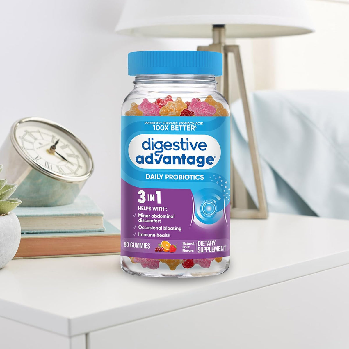 Digestive Advantage Daily Probiotic, Natural Fruit Flavor - 80ct Gummies - Image 10