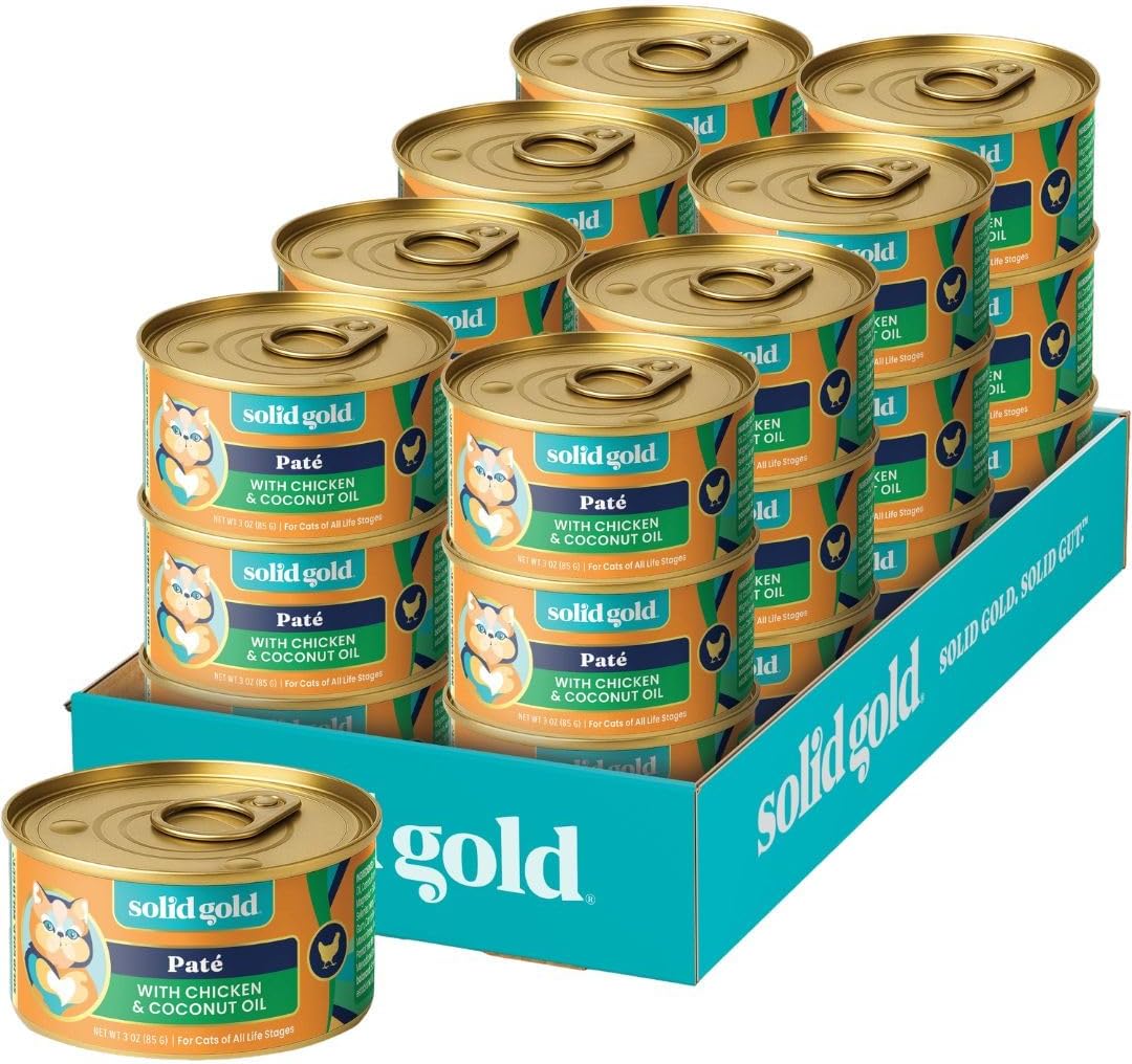 Solid Gold Wet Cat Food Variety Pack - Pate & Shreds in Gravy - Healthy Canned Cat Food Pate w/Real Chicken, Tuna, Mackerel & Sardine - Grain Free & Gluten Free Can Meals for Cats & Kittens - 12ct/3oz - Image 12
