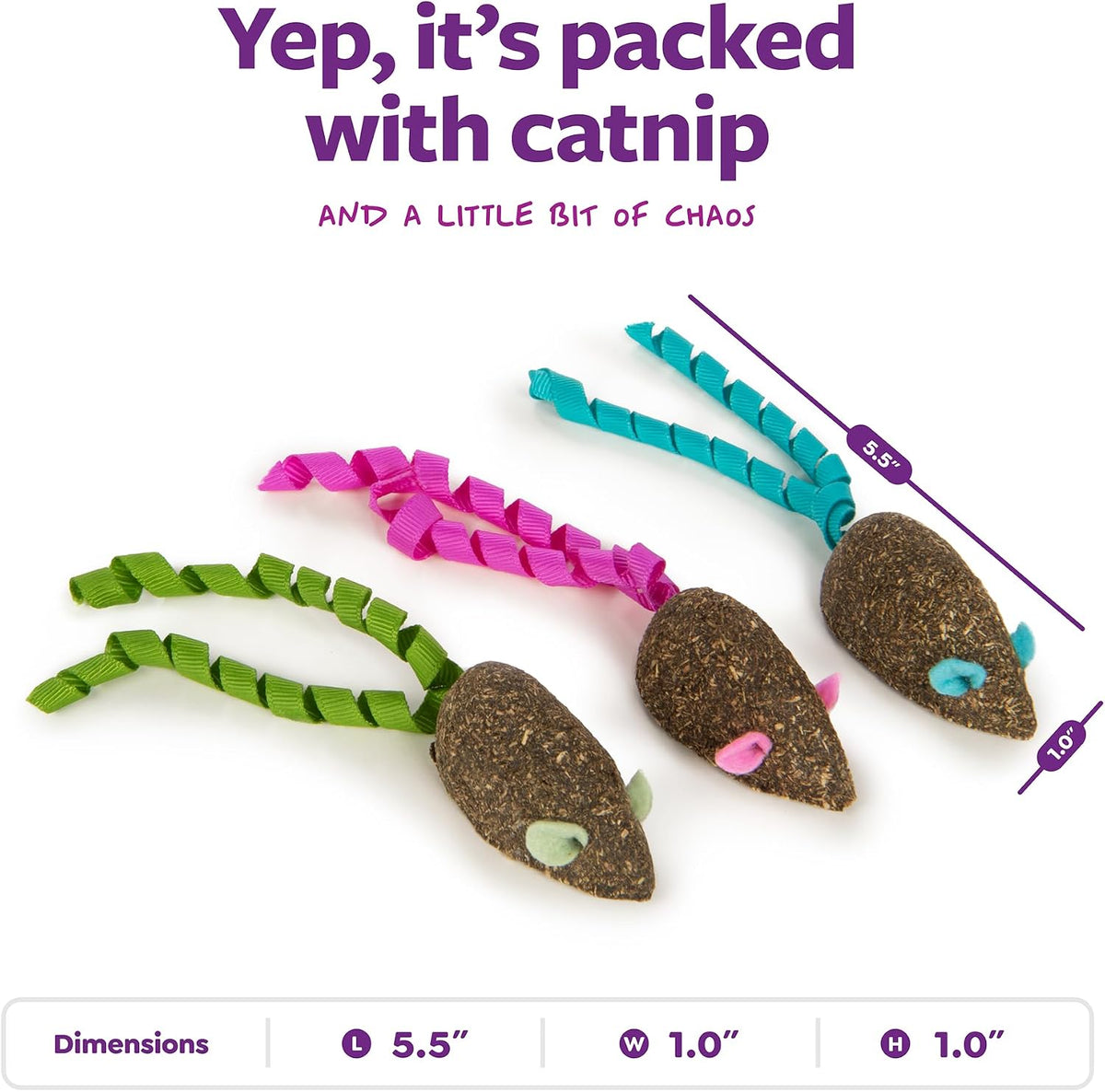 SmartyKat cat toy showing textured surface and ribbon detail