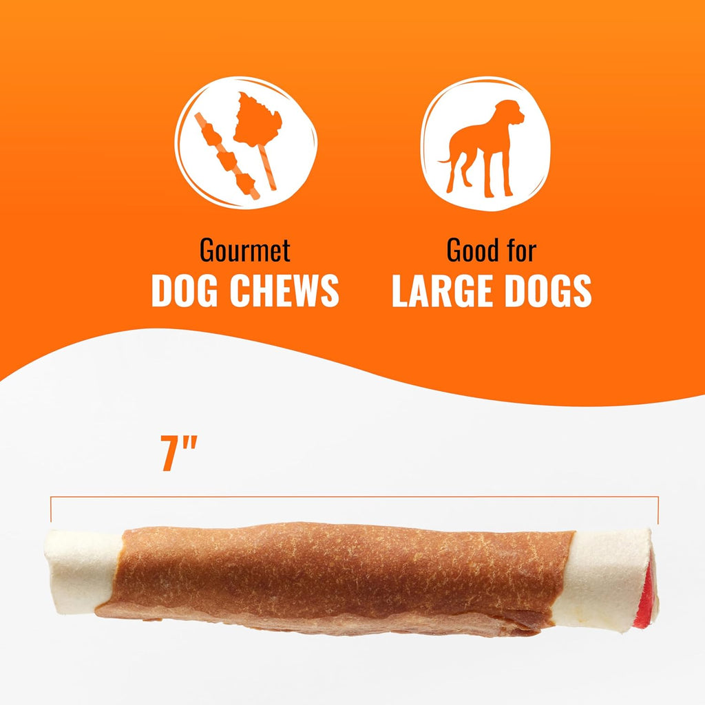 Dental health dog chews for plaque and tartar control