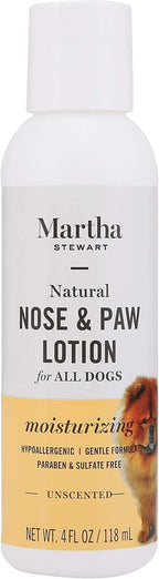 Martha Stewart dog conditioner bottle resting on neutral surface