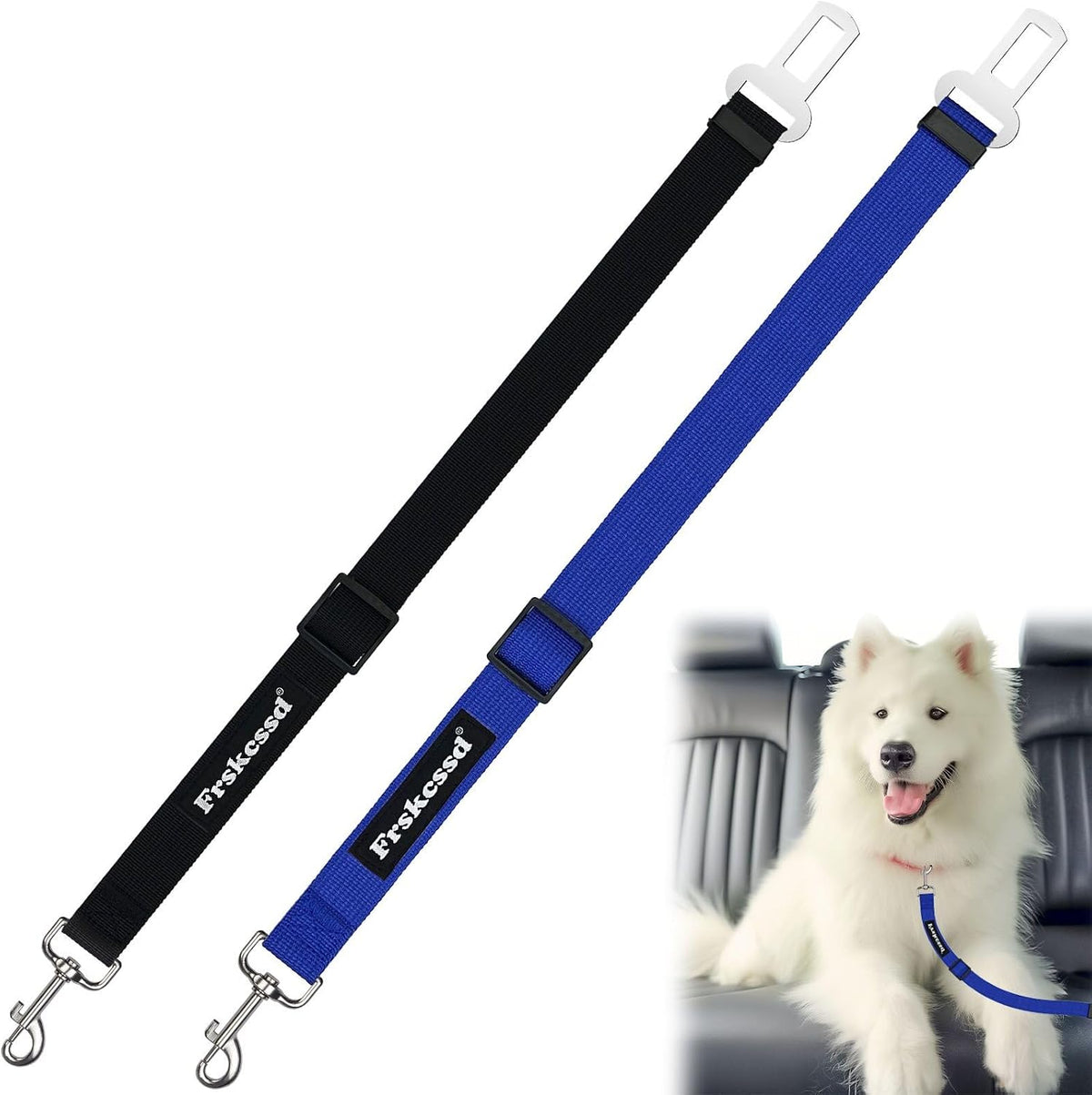 2-Pack Dog Car Seat Belt, 3-in-1 Headrest-Mounted Dog Seatbelt for Car, Adjustable Nylon Pet Safety Leash with Elastic Buffer & Reflective Stitching, Durable Car Harness for Dogs Fits Most Vehicles - Image 14